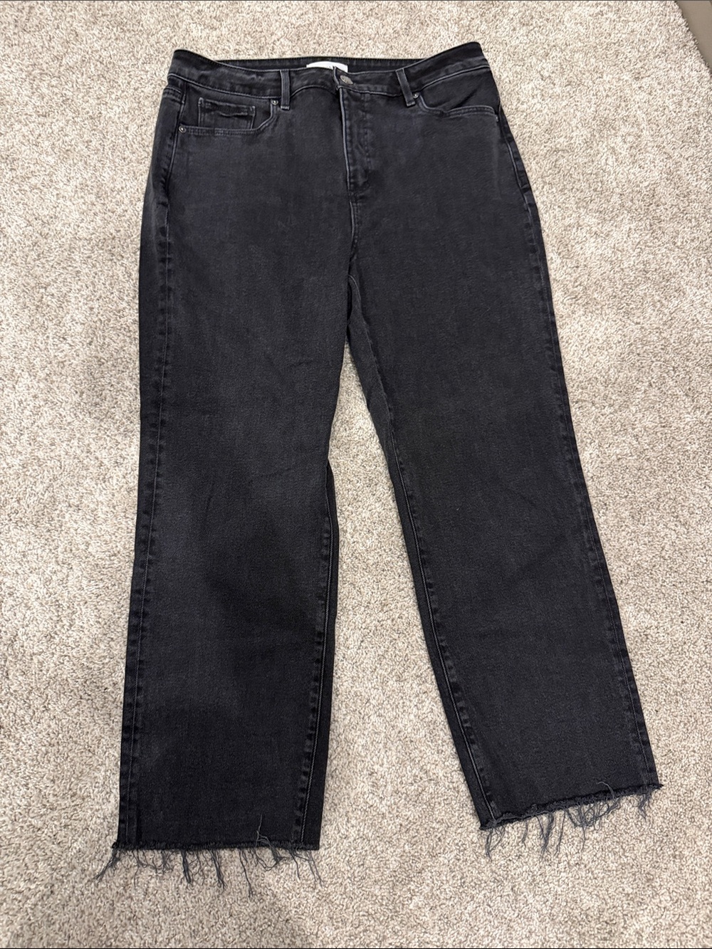 Loft Curvy High Waist Straight Crop Jeans